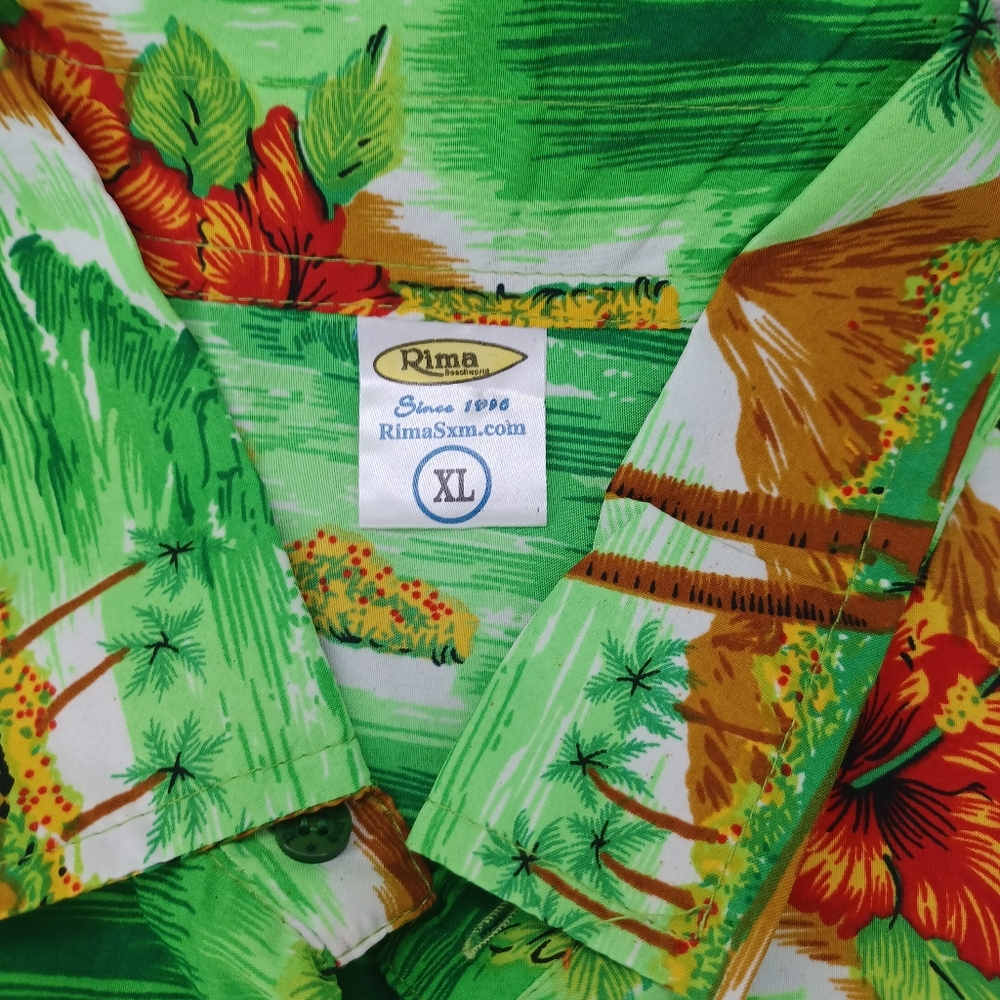 Mens Rima Sz. XL Tropical Button Down Shirt - Picture 2 of 3